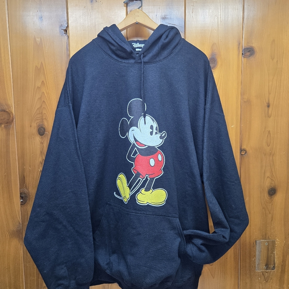 Mickey Mouse Mens Black Hoodie Size XXL Color Black With Grapic Print